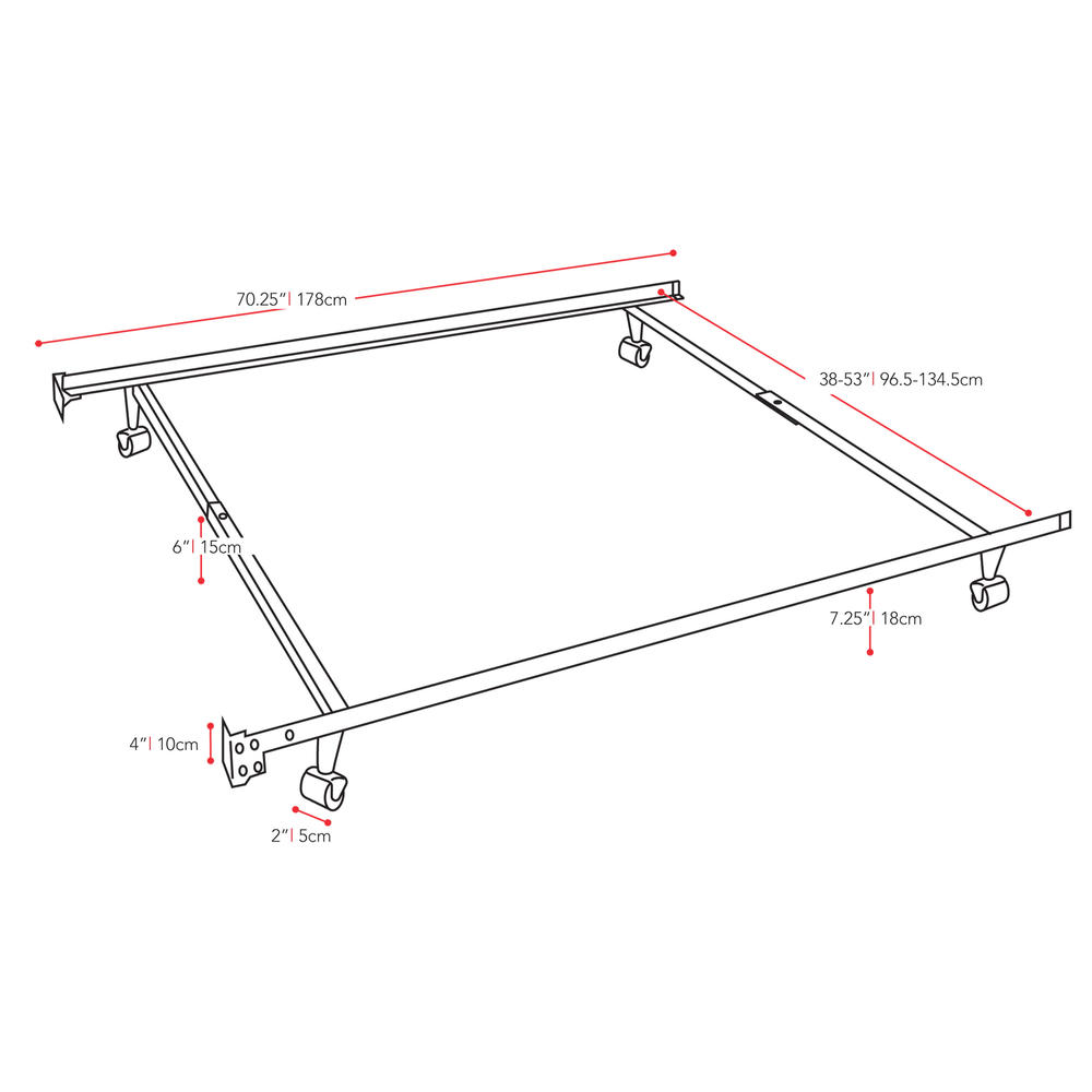 CorLiving Adjustable Metal Bed Frame - Black