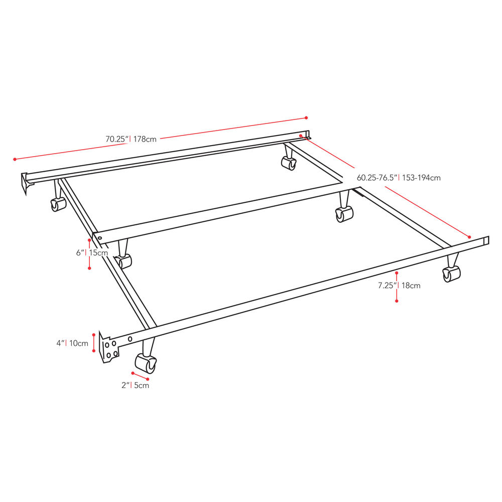 CorLiving Adjustable Queen or King Steel Bed Frame