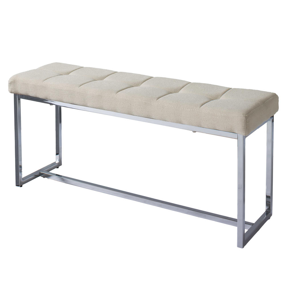CorLiving  Modern Fabric Bench with Chrome Base