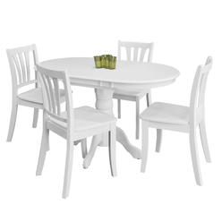 CorLiving Dillon 5 Piece Extendable White Wooden Dining Set