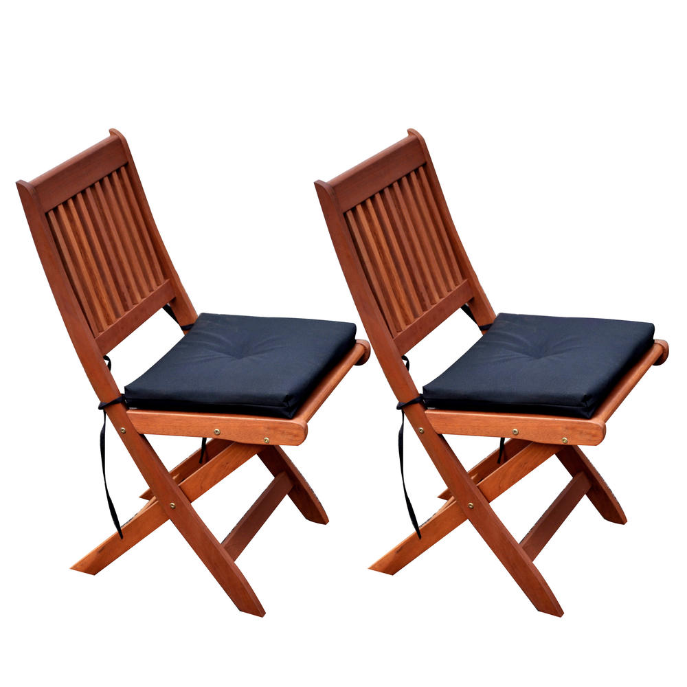 CorLiving Miramar Cinnamon Brown Hardwood Outdoor Folding Chairs, Set of 2