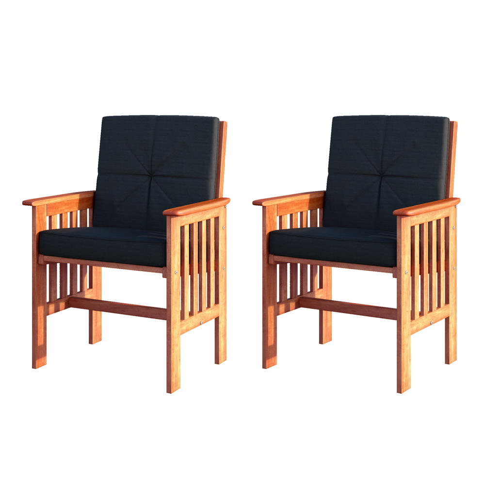 CorLiving Miramar 4pc Cinnamon Brown Hardwood Outdoor Chair and Coffee Table Set