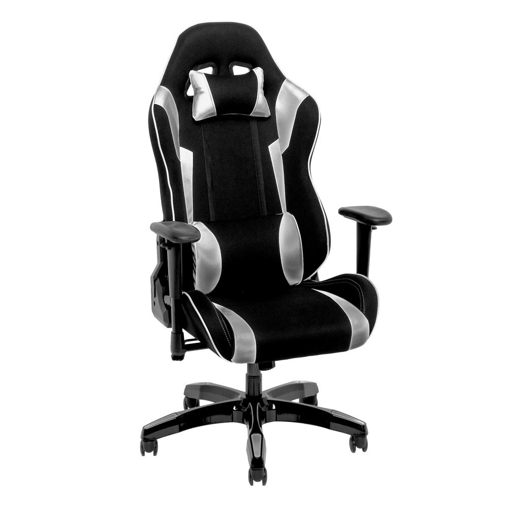 CorLiving  Black and Silver High Back Ergonomic Gaming Chair
