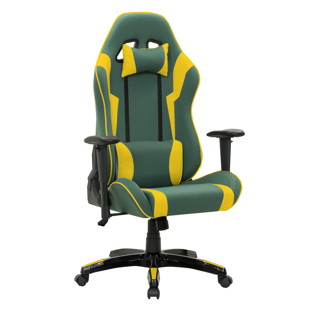 CorLiving  Green and Yellow High Back Ergonomic Gaming Chair