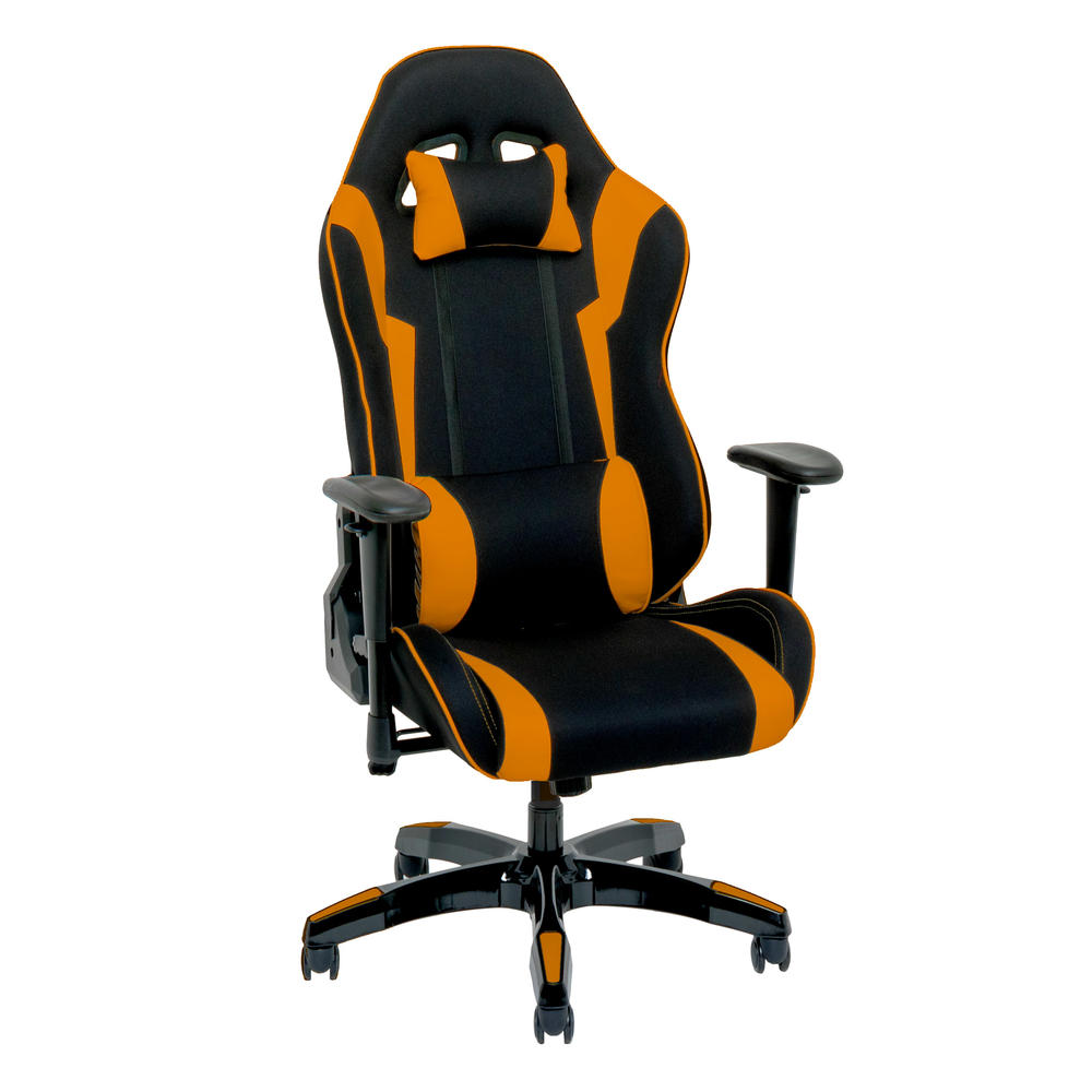 CorLiving  Black and Orange High Back Ergonomic Gaming Chair