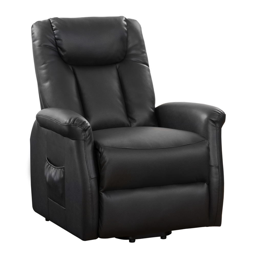 CorLiving  Power Lift and Rise Black Leather Gel Recliner