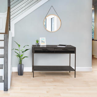 Corliving Entryway Table With 2 Drawers And Shelf Distressed