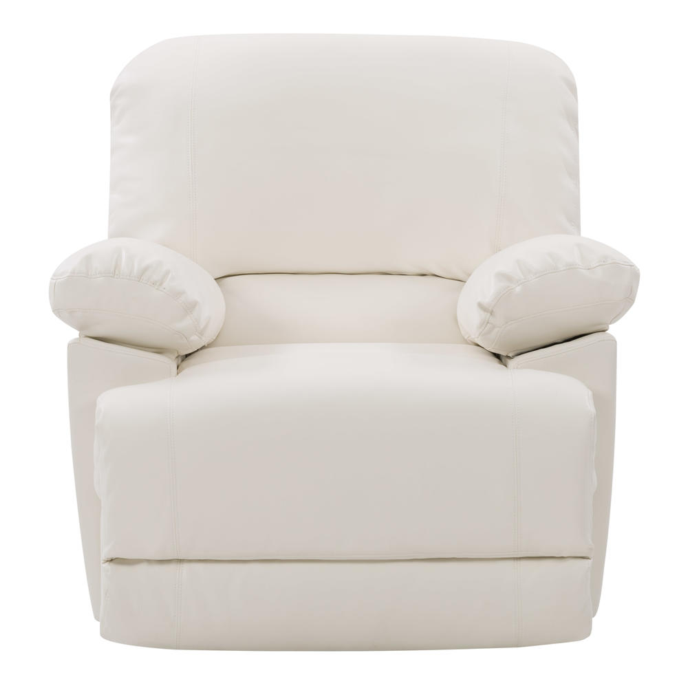 CorLiving  LZY-312-R Plush Power Reclining White Bonded Leather Recliner with USB Port