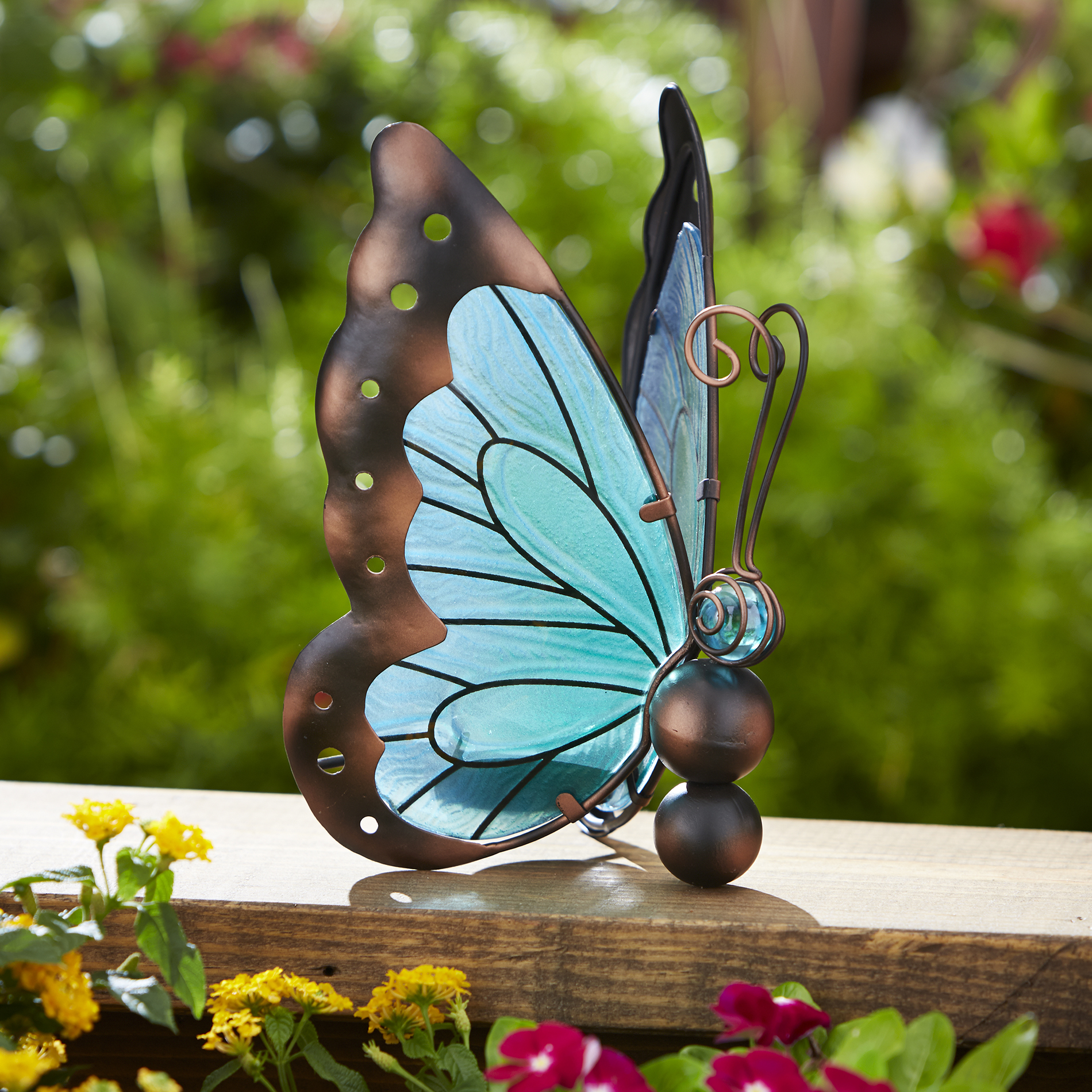Essential Garden Solar Butterfly Decoration - Teal
