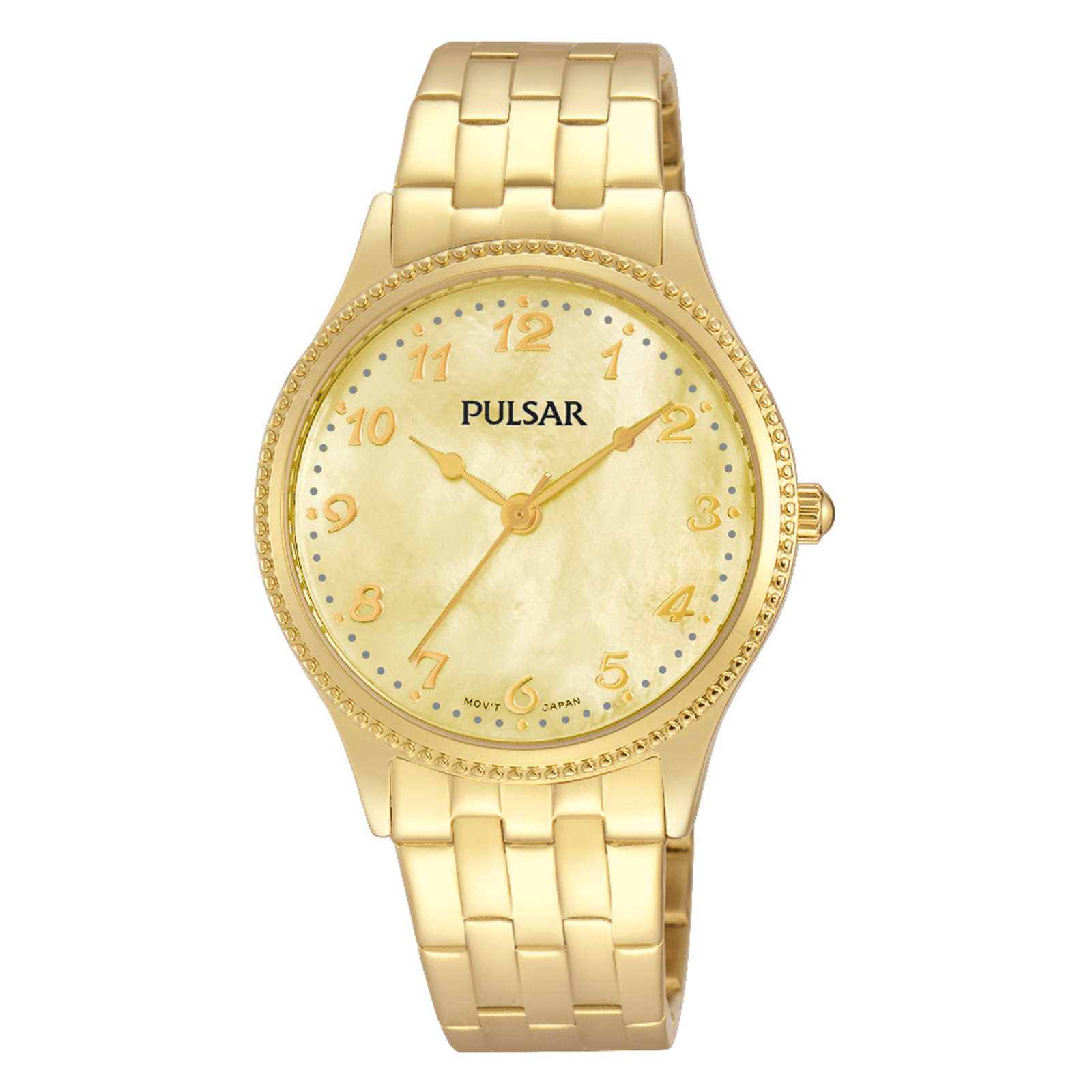 Pulsar Ladies Gold Tone Mother of Pearl Dial Watch