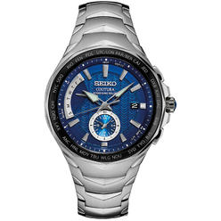 Seiko Mens COUTURA Stainless Steel Japanese-Quartz Watch with Stainless-Steel Strap, Silver, 24 (Model: SSG019)