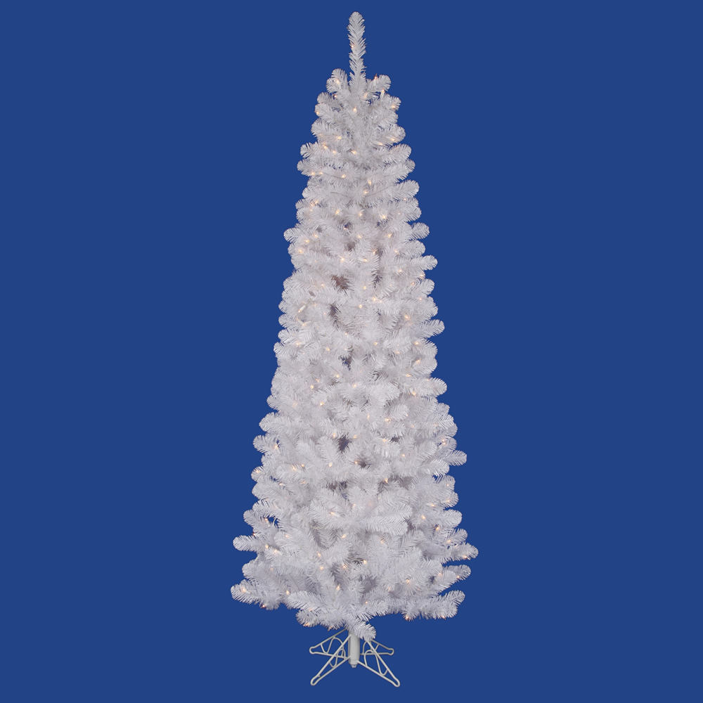 Vickerman 8.5' x 40" White Salem Pencil Tree with 400 Warm White LED Lights