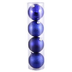 Vickerman 4" Cobalt Blue 4 Finish Ball Asst 12/Bx - N591022A