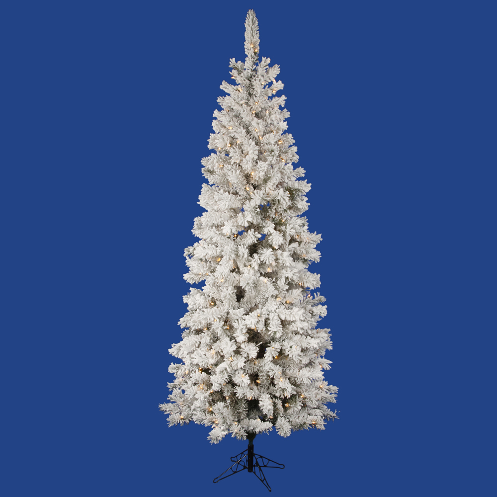 Vickerman 5.5' Unlit Flocked Pacific Artificial Christmas Tree.