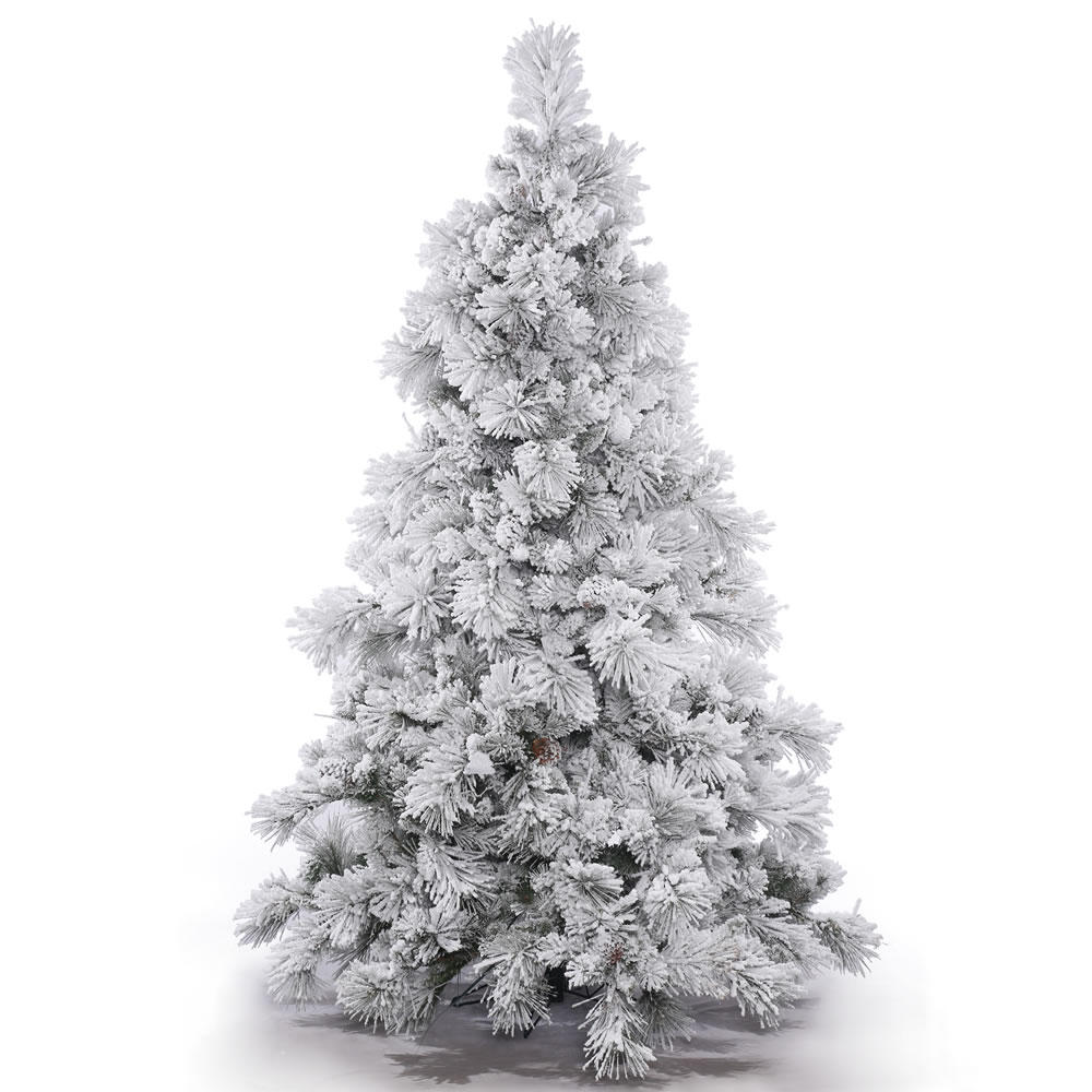 Vickerman Unlit 6.5' x 58" Flocked Alberta Artificial Christmas Tree