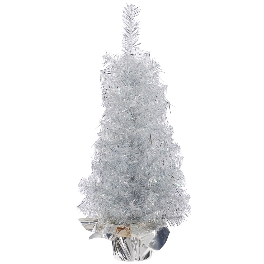 Vickerman 18 Unlit Crystal Silver Artificial Christmas Tree