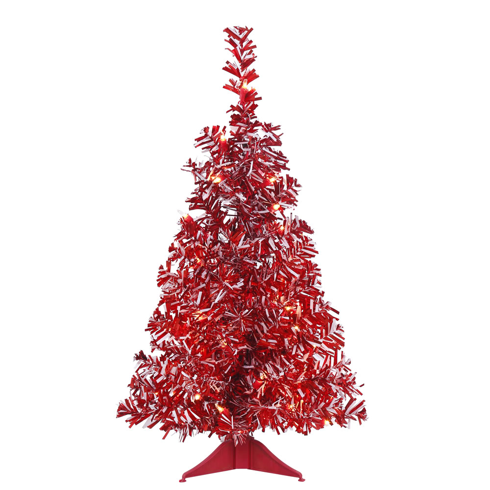 Vickerman 24 Prelit Red White Candy Cane Artificial Christmas Tree