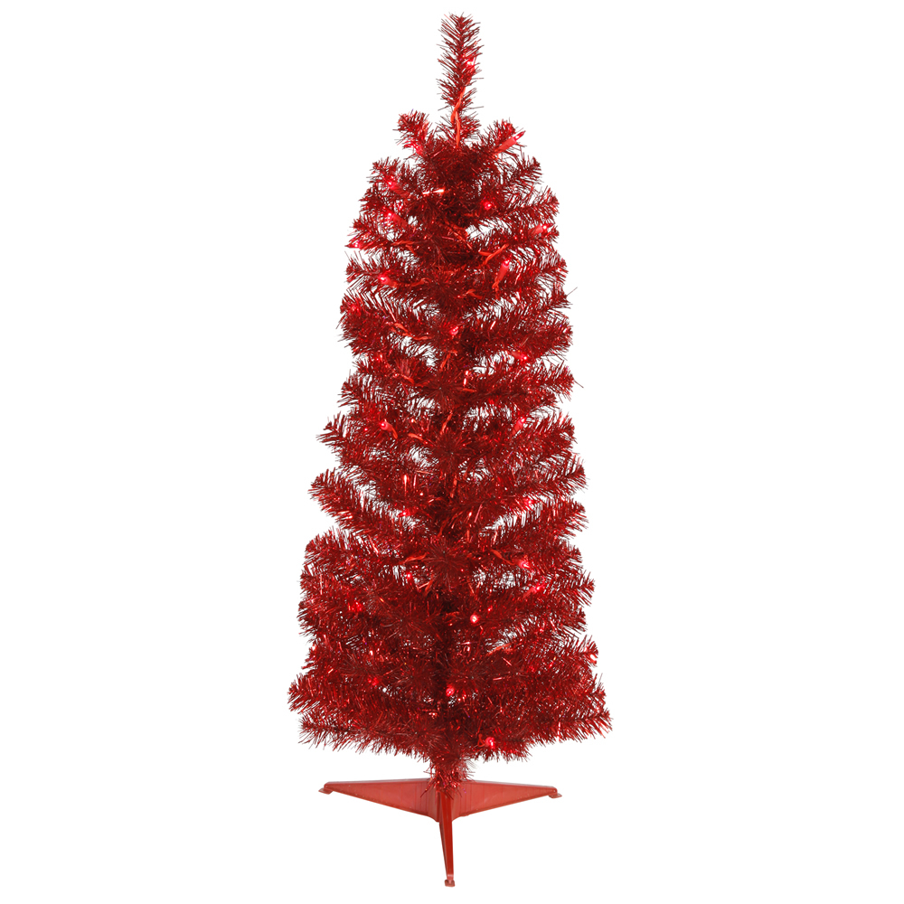 Vickerman 2' Prelit Red Pencil Artificial Christmas Tree with 35 Red LED Lights