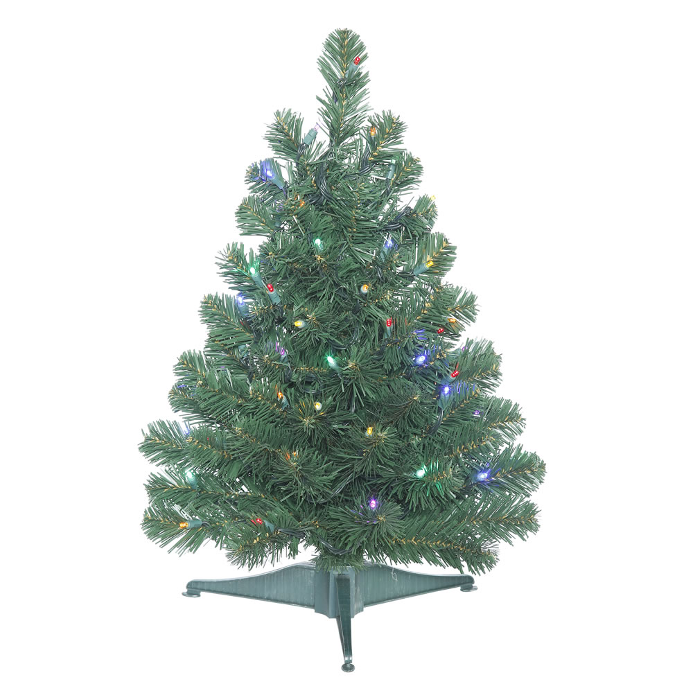 Vickerman 26" Prelit Oregon Fir Artificial Christmas Tree with 50 Multi-colored LED Lights