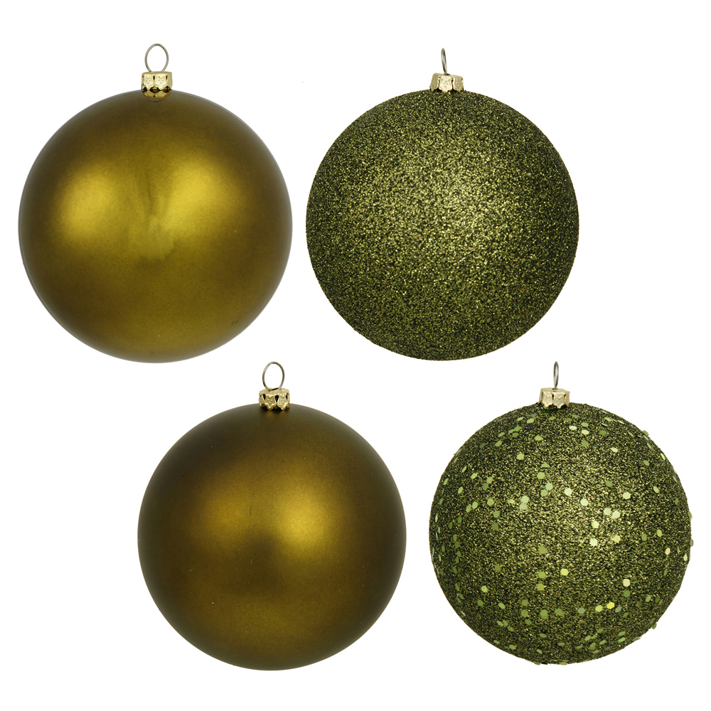 Vickerman 3" Olive 4 Finish Christmas Ball Ornament Assorted  16 per Box