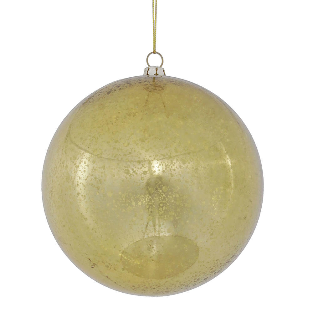 Vickerman 4.75" Gold Shiny Mercury Ball Christmas Ornament 4 per bag