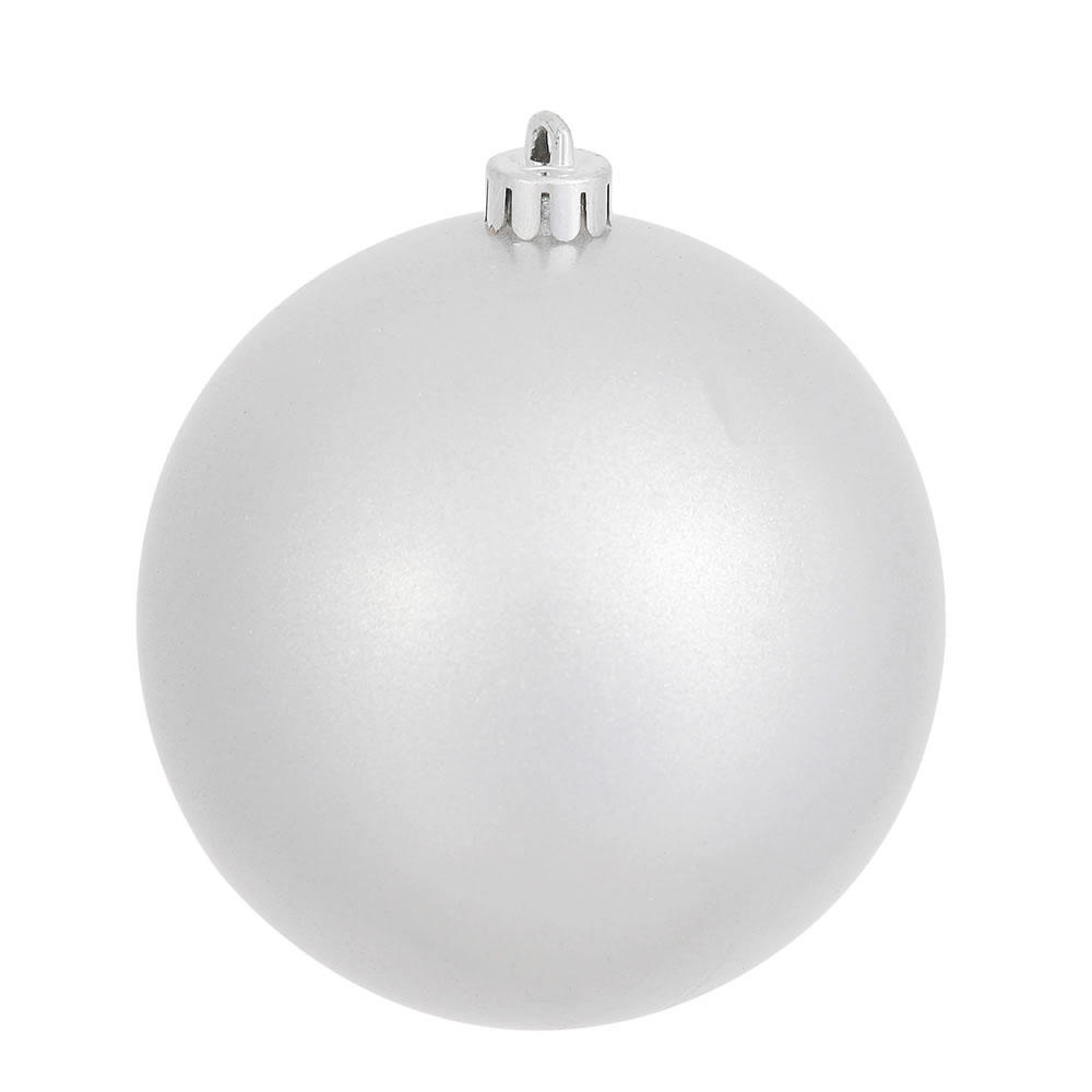 Vickerman 4" Silver Candy Christmas Ball Ornament 6 per Boxag