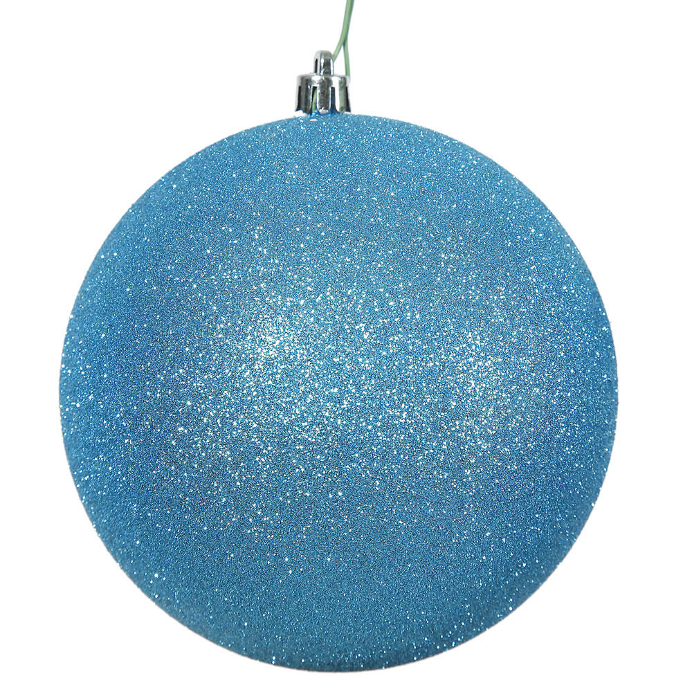 Vickerman 6" Turquoise Glitter Christmas Ball Ornament