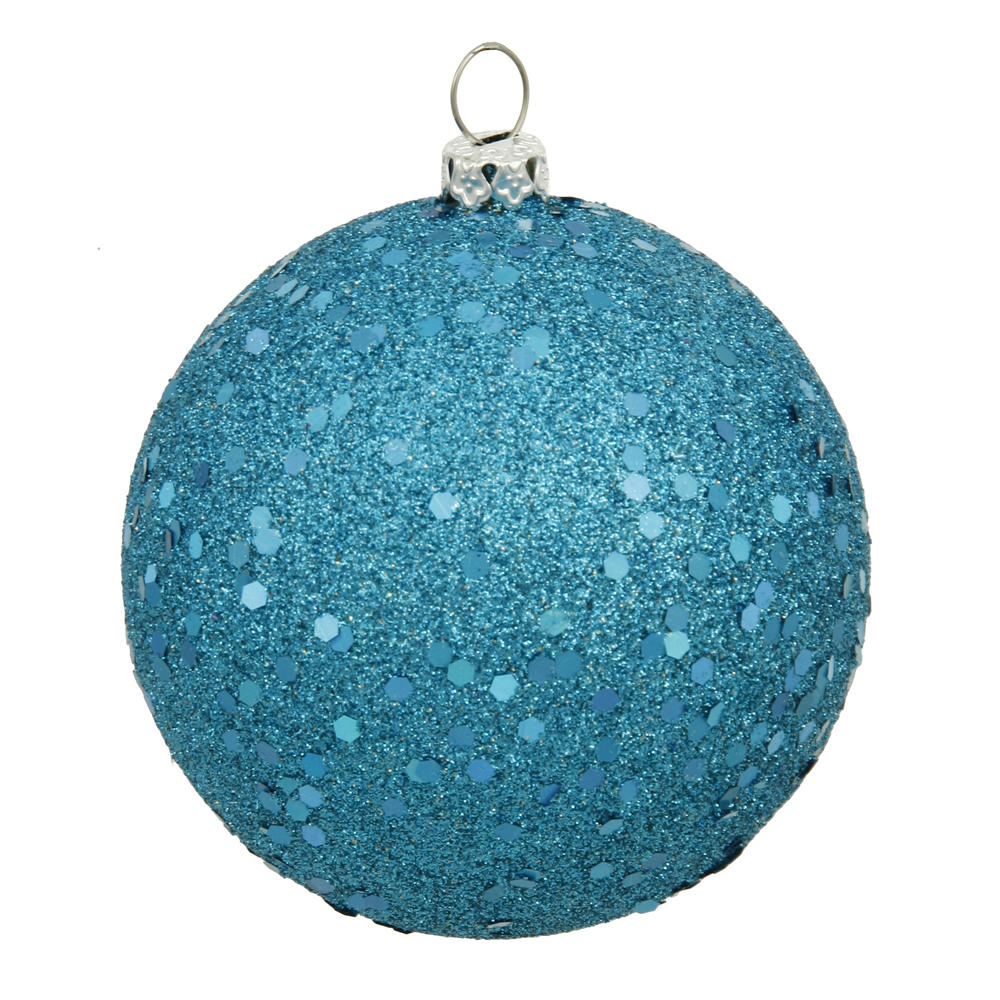 Vickerman 6" Turquoise Sequin Christmas Ball Ornament