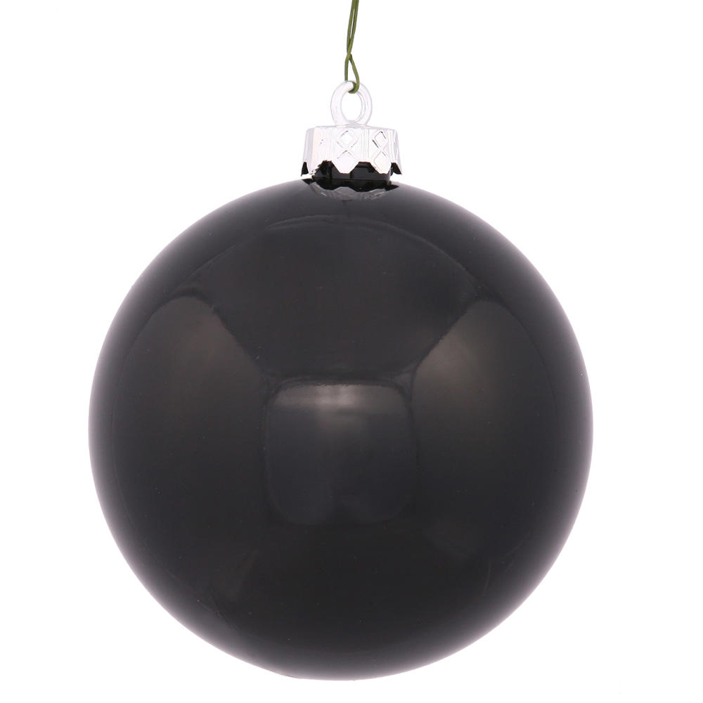 Vickerman 6" Black Shiny Christmas Ball Ornament