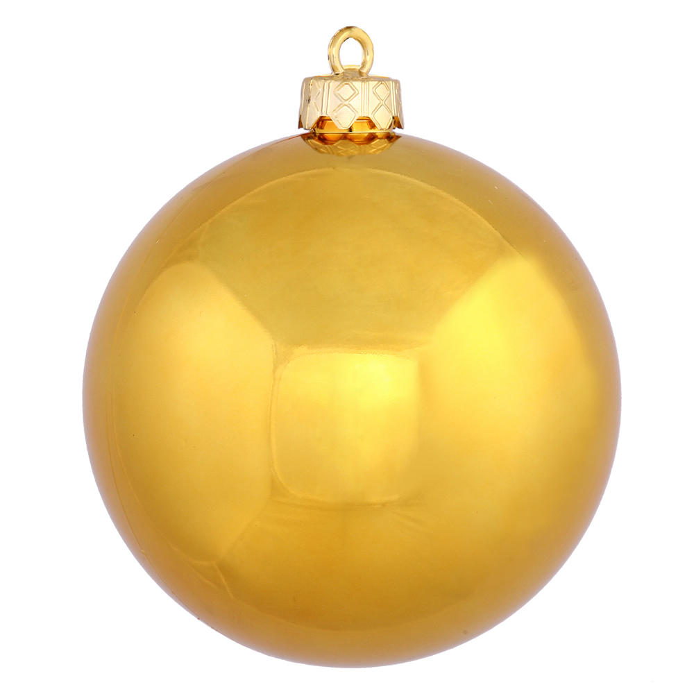 Vickerman 6" Antique Gold Shiny Christmas Ball Ornament
