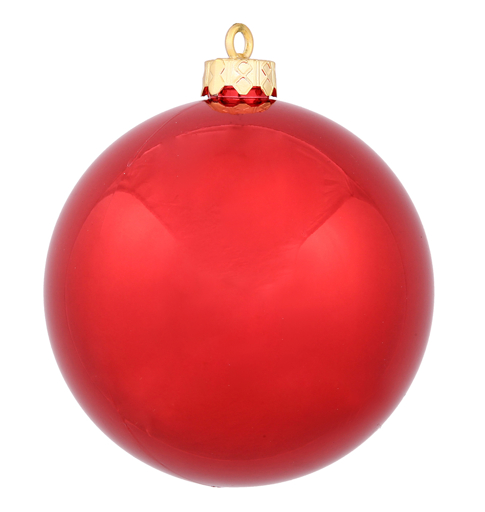 Vickerman 8" Red Shiny Christmas Ball Ornament