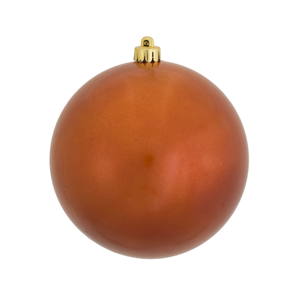 Vickerman 8" Burnish Orange Candy Christmas Ball Ornament