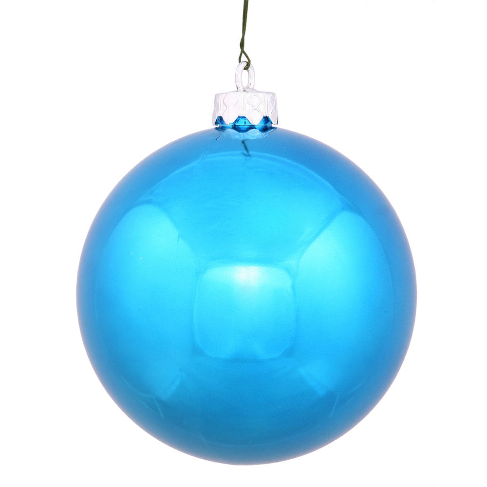 Vickerman 2.4" Turquoise Shiny Christmas Ball Ornament 24 per Bag