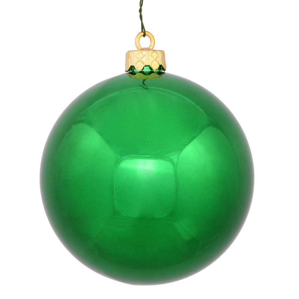 Vickerman 12" Green Shiny Christmas Ball Ornament