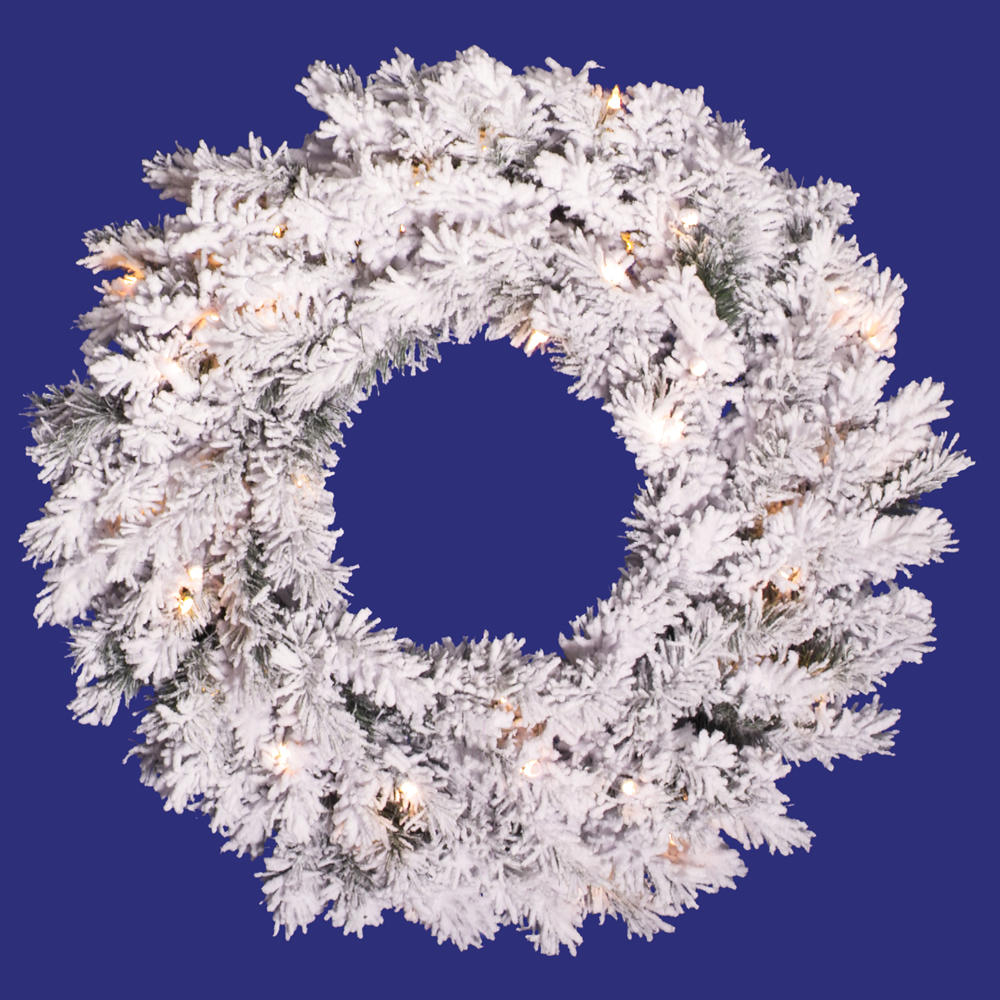Vickerman 20" Flocked Alaskan Artificial Christmas Wreath
