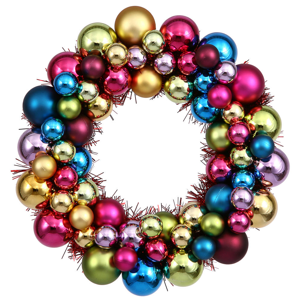Vickerman 12" Multi Colored Ball Artificial Christmas Wreath
