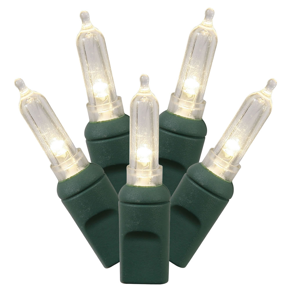 Christmas Lights Warm White Vickerman 100 C6 Led Light On Green Wire Home Garden