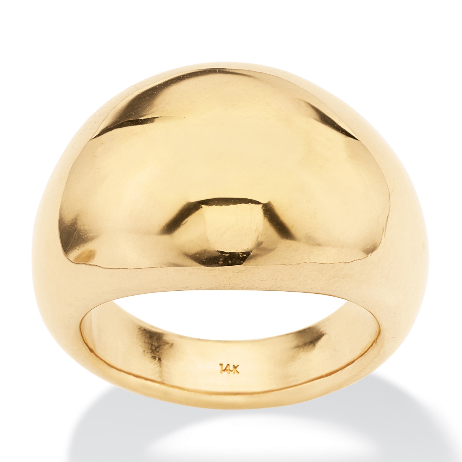 PalmBeach Jewelry 14k Gold Dome Ring Nano Diamond Resin Filled