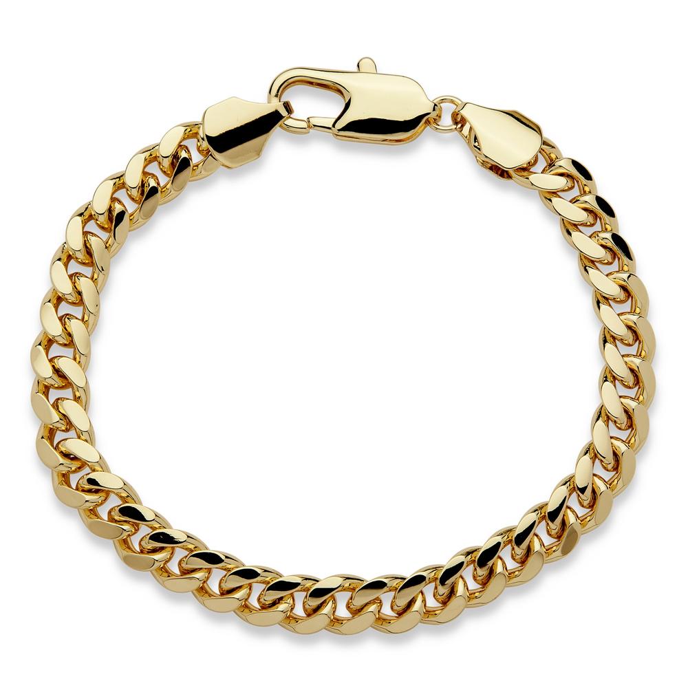 PalmBeach Jewelry Men's 10.5 mm Curb-Link Bracelet in Gold Tone 9"