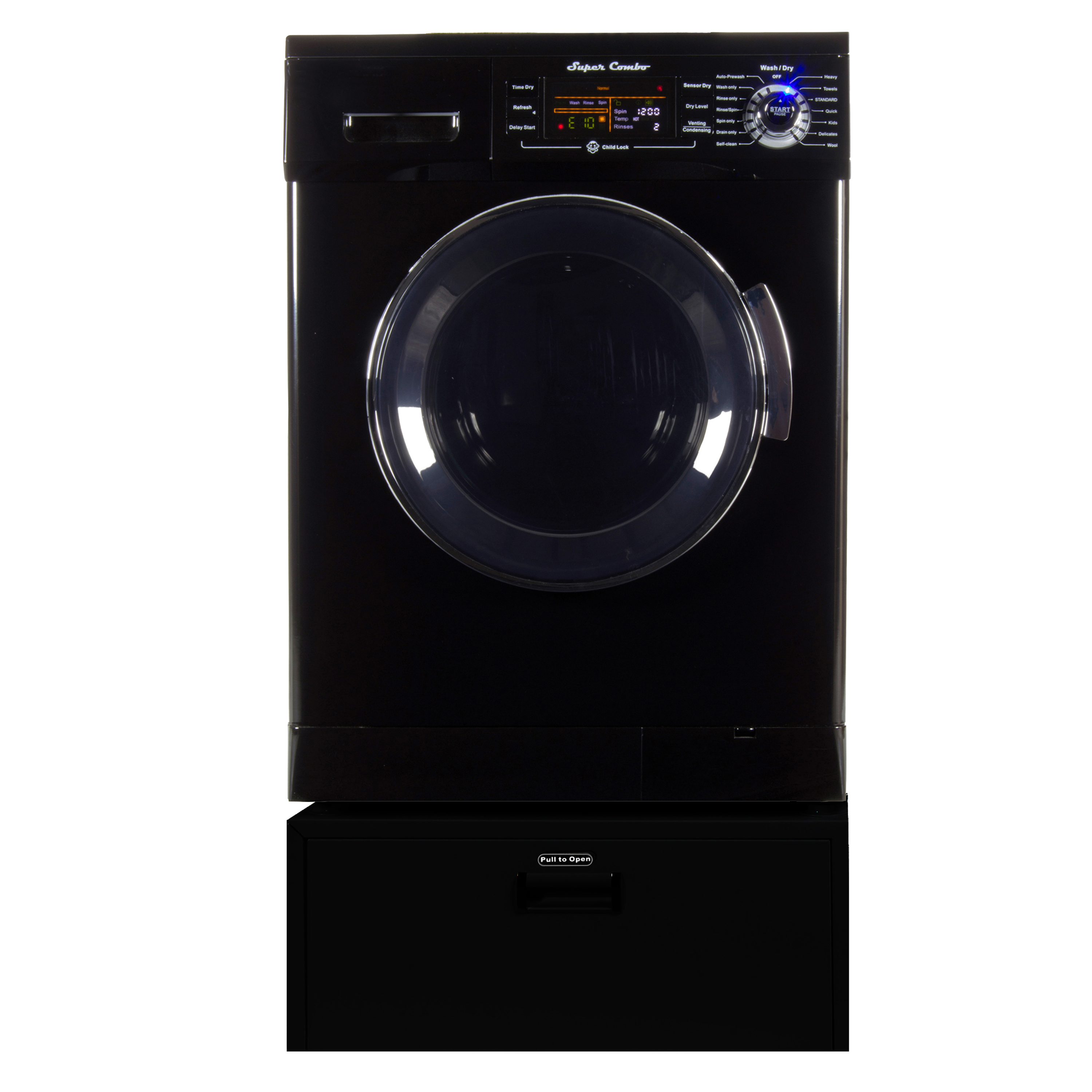 EZ 4400CV +PDL Black Equator Allinone Compact Combo Washer Dryer with