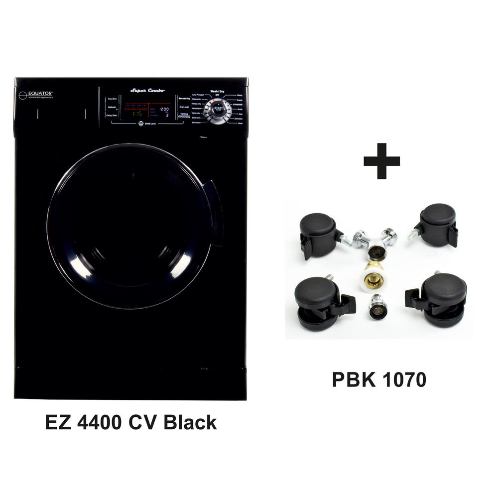 EZ 4400CV Black+PBK 1070 EZ 4400 CV Black Allinone Compact Combo Washer Dryer with Portability kit