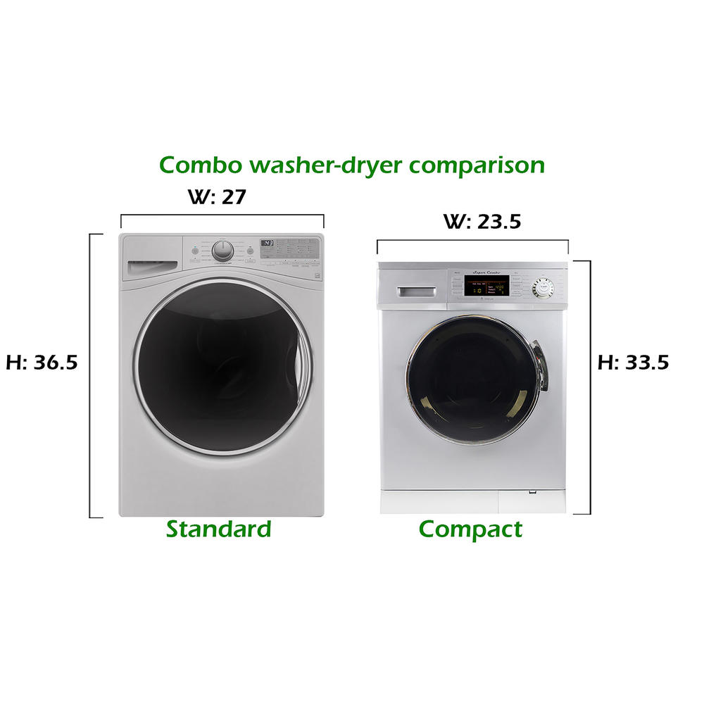 Equator EZ 4400 N Silver All in one 1200 RPM New Version Compact Convertible Combination Washer Dryer with Fully Digital Easy to use Control Panel