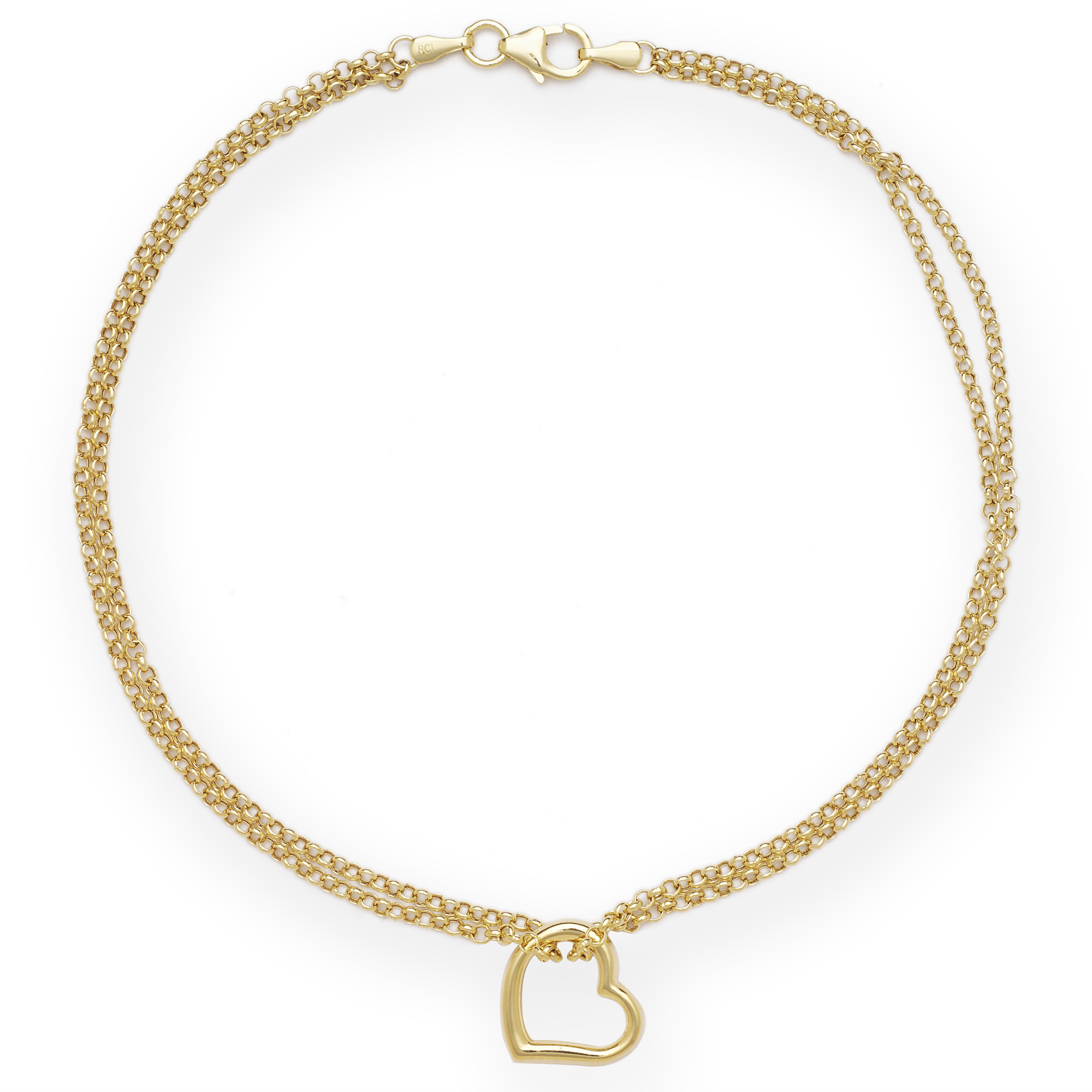 Solid 10k Yellow Gold 10" Freeform Heart Anklet Shop Your Way Online