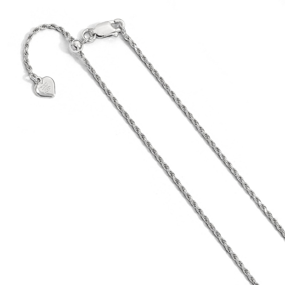 1.4mm Sterling Silver Adjustable Rope Chain Necklace - 30 Inch - Lobster-claw