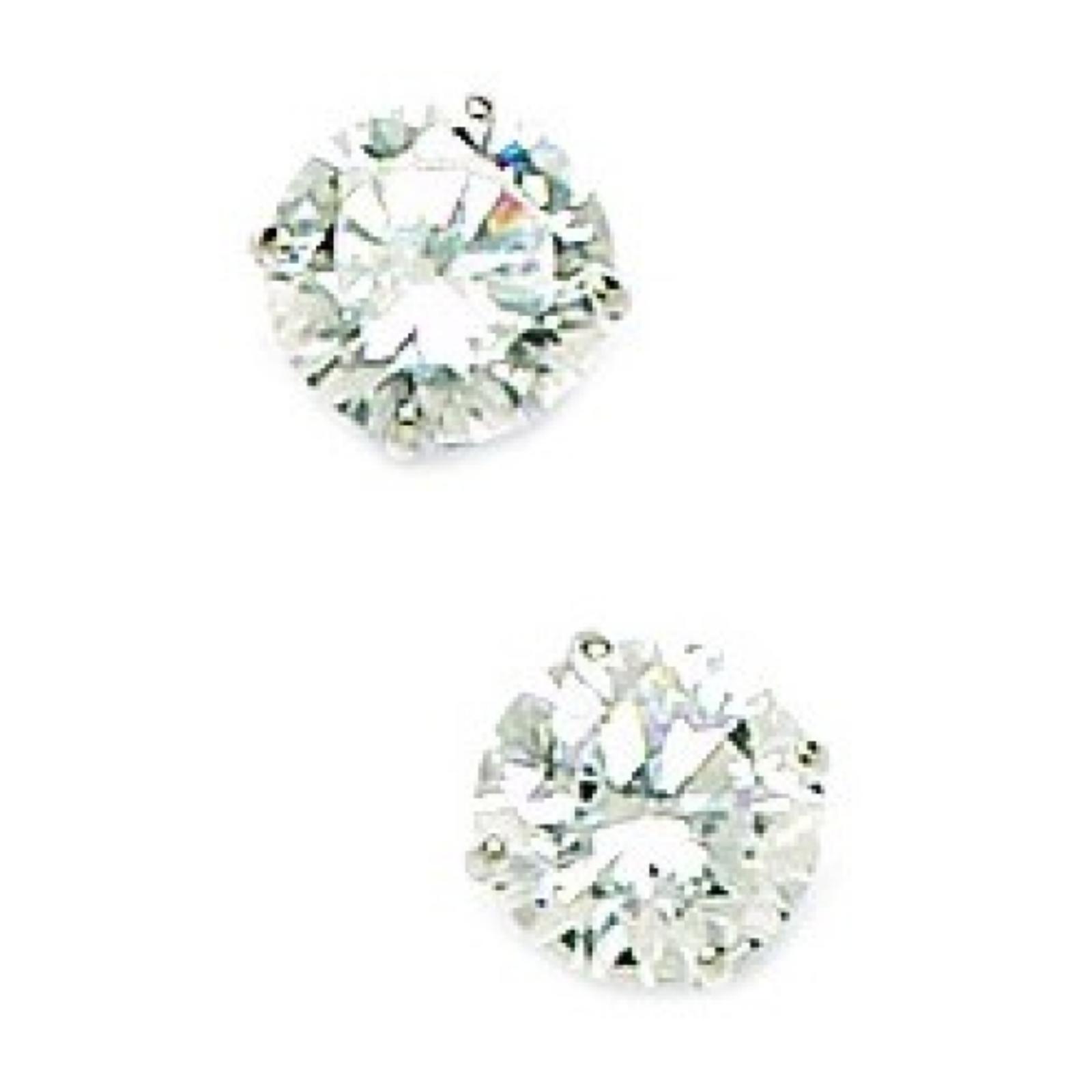 Sterling Silver Rhodium-plated 7mm Solitaire Round Cubic Zirconia CZ Stud Screw-back Earrings