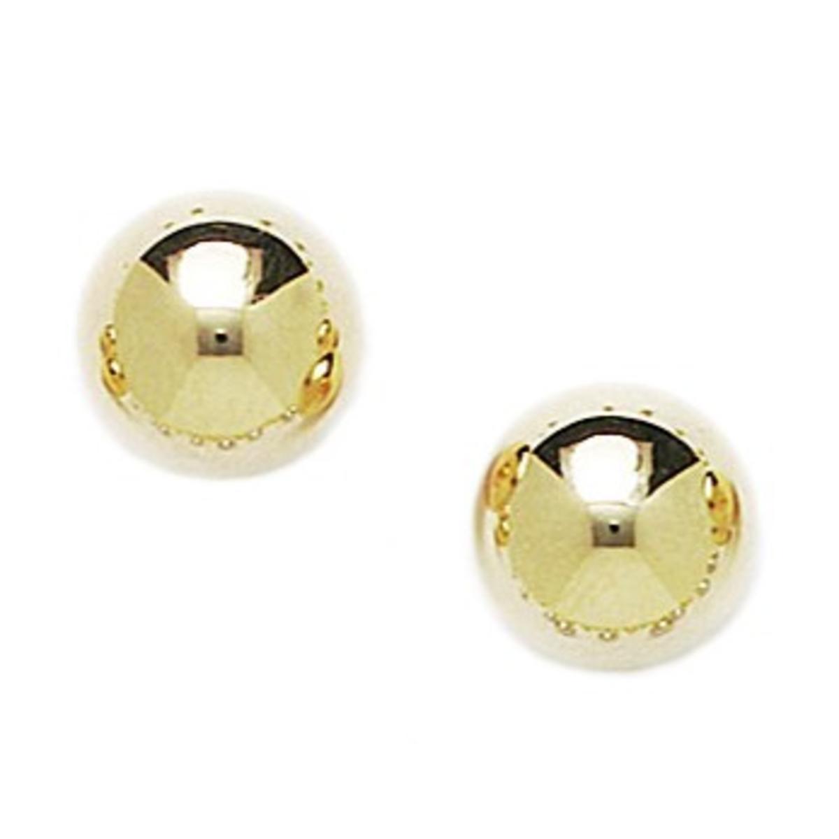 14k Yellow Gold 10mm Large Hollow Ball Earrings (Friction-back)