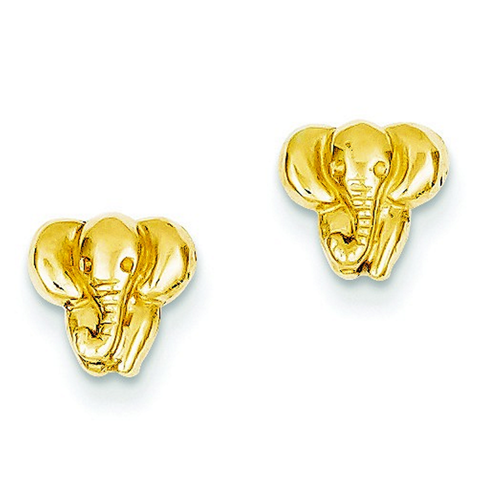 14k Gold Elephant Earrings (7x8mm)