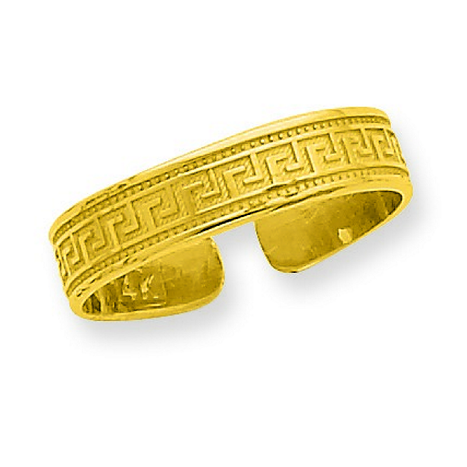 14k Yellow Gold Greek Key Adjustable Toe Ring