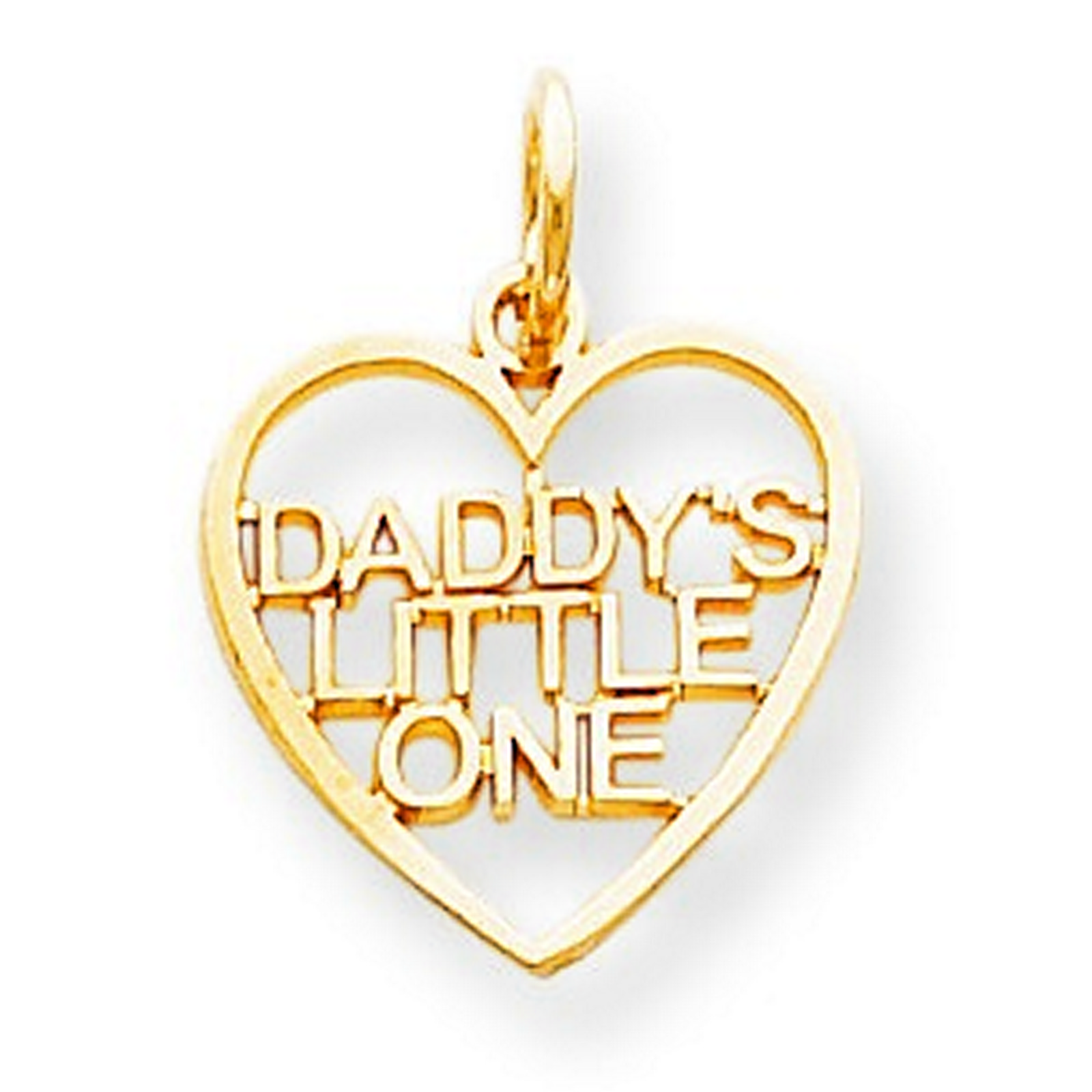 10k Yellow Gold Daddy's Little Girl Heart Charm (10x20mm)