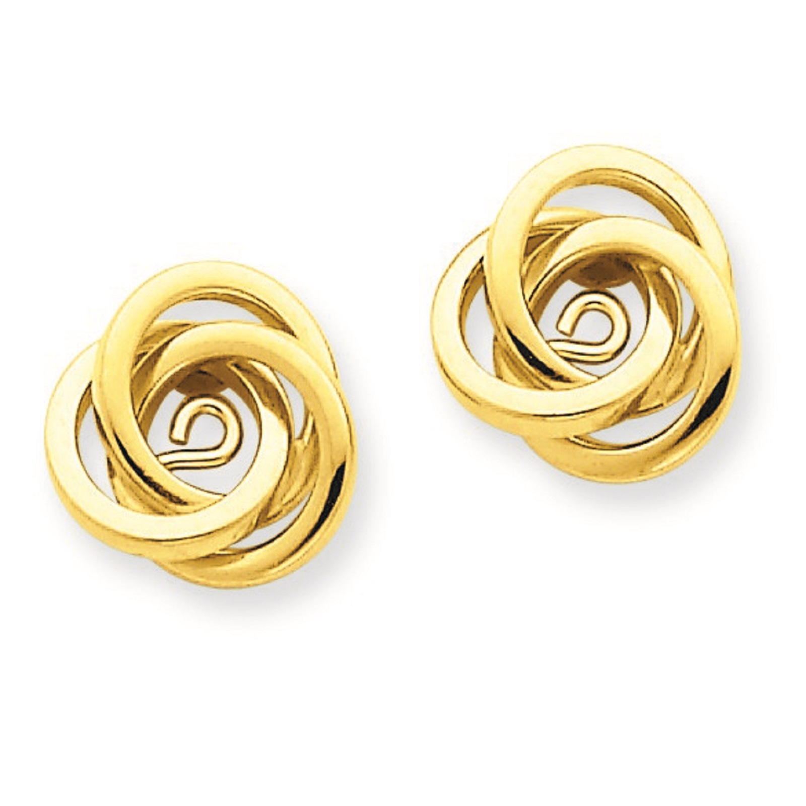 14k Yellow  Gold Polished Love Knot Earrings Jackets (10x12mm)